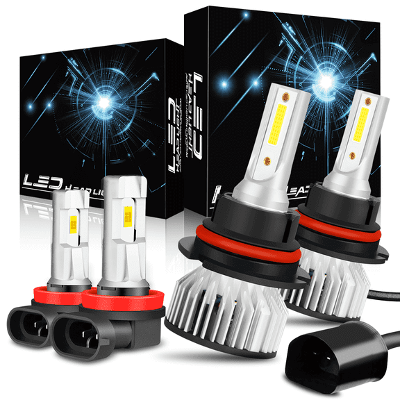 LED Headlight Bulbs Compatible With Nissan Frontier 2005-2019,9007/HB5 LED Headlights High and Low Beam   H11/H8/H9 Fog Lights,Replacement Halogen,6000K White,Plug and Play