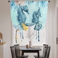 thumbnail image 3 of Coastal Seahorse Blue Balloon Curtains for Windows, Bedroom Curtains 54 Inch Length, Summer Beach Nautical Coral Starfish Tie Up Curtains Panels Thermal Insulated Bathroom Curtains Window 42"x54", 3 of 8
