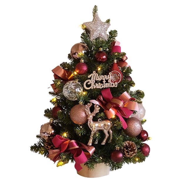 de Navidad Artificial de mesa con adornos festivos de luz, de Navidad para sala de estar de 18 pulgadas, decoración para jardín, porche y , Ciervo violeta Baoblaze árbol de vacaciones