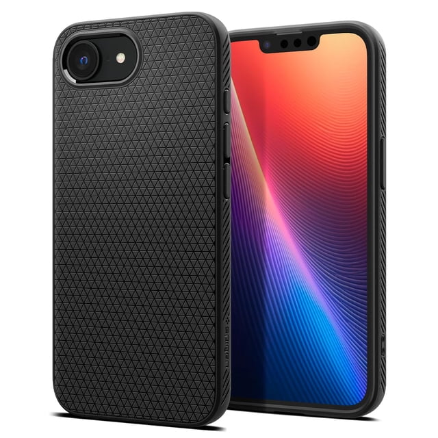 Funda Spigen Liquid Air negra mate para iPhone 16e