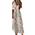 thumbnail image 1 of PALACLOTH Women Cold Shouder High Rise Sexy Ruffle Floral Summer Dress, 1 of 7