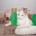 thumbnail image 2 of Self Groomer Brush for Cats, Corner Scratcher Massage Toy with Cactus Design, Table Leg Mountable Cat Scratching Post, Green, 2 of 3