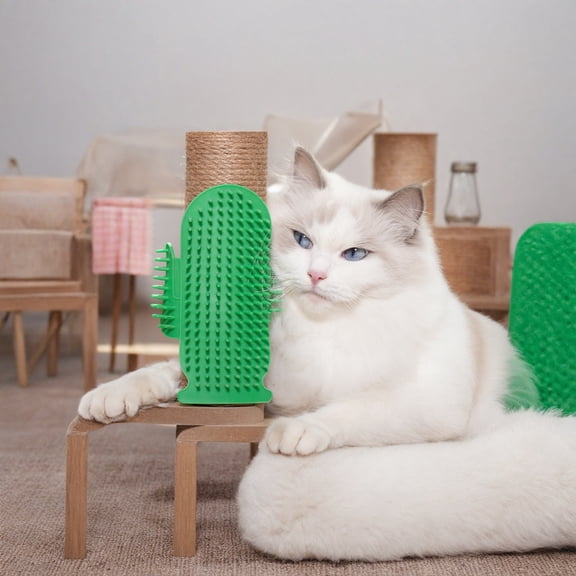 Moonsky Cactus Shaped Cat Self Groomer and Massage Brush for Table Legs and Furniture for Fun Grooming