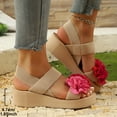 thumbnail image 6 of Mostsola Sandals for Women Casual Open Toe Flower Wedges Heels Summer Dressy Slip on Beach Shoes, 6 of 8