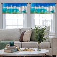 thumbnail image 4 of LALILO Kitchen Curtain Valance Blue Ocean Wave Ocean Rod Pocket Window Curtain 52"x 18" Set of 2, 4 of 5