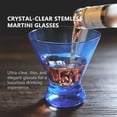 thumbnail image 4 of Yalin 9 oz Martini Glasses, Thick Base Stemless Acrylic Cocktail Glass for Margarita, Juice, Ice Cream, Reusable Drink Cups, Stackable, BPA-Free, Shatter Proof, Dishwasher Safe, Set of 6 (Blue), 4 of 6
