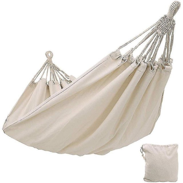 Hamaca doble para acampar al aire libre, cama columpio colgante de lona Compatible con Patio, viajes, senderismo, jardín al aire libre y
