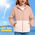 thumbnail image 2 of Posijego Boys Girls Sun Protection Jacket UPF 50+ Long Sleeve Zip up Hooded Outdoor Hiking Fishing Shirts with Pockets, 2 of 7