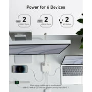 Anker Nano Charging Station(67W Max), 6-in-1 USB-C Power Strip Compatible for iPhone 16/15 and MacBook, with Flat Plug and 5ft Thin Undetachable Extension Cord,2 AC,2 USB-A,2 USB-C, for Home&Office