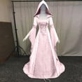 thumbnail image 3 of Halloween Costumes for Women, Medieval Gothic Hooded Dress, Lace Up Corset Waist Renaissance Costume, Vintage Long Sleeve Cosplay Gown for Halloween, Renaissance Fair & Themed Parties, 3 of 7