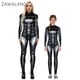 thumbnail image 4 of Disfraz de Halloween con estampado digital 3D de esqueleto punk de Zawaland, disfraz de cosplay para padres e hijos, mono elástico, traje Zentai, 4 of 5