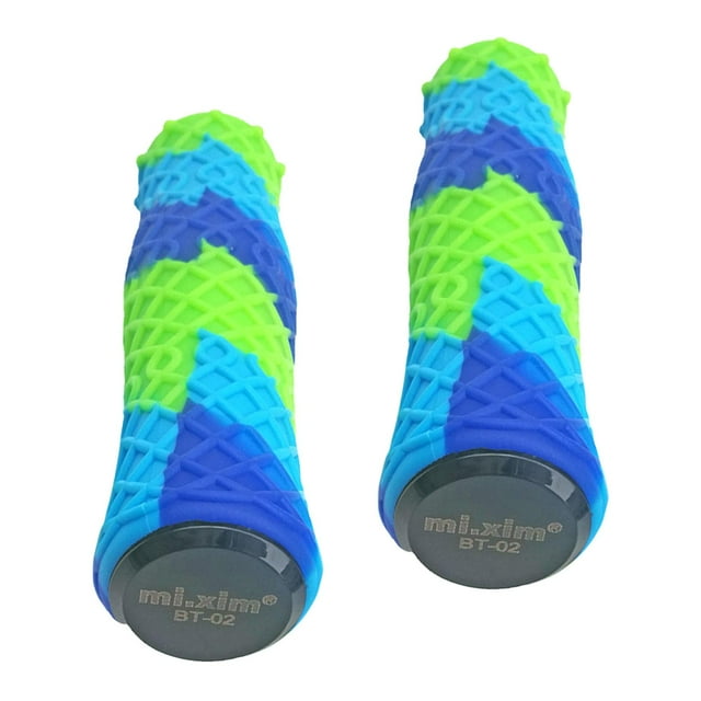 2x Poignées de Vélo Poignées de Vélo Remplacent les Poignées de Guidon Premium à Résistance à l'Usure Bleu Vert