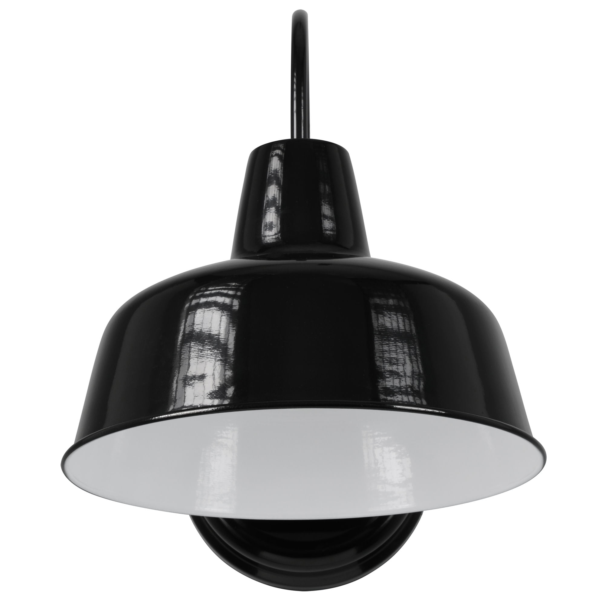 Design House Mason Industrial Barn Indoor/Outdoor Wall Mount Light with Metal Shade, Satin Black