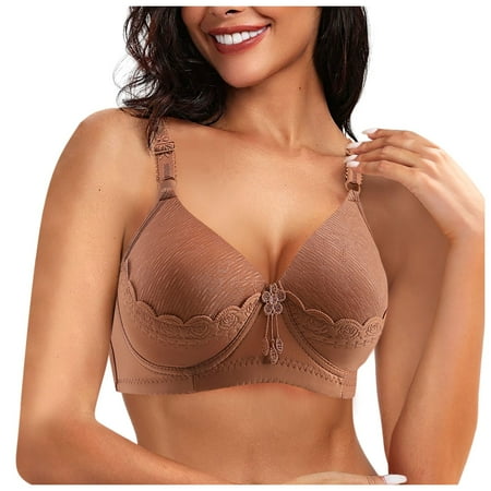 Smooth Wireless Bras for Women Mesh Underwired Full Coverage Shelf Bra Unlined Adjustable Straps Deep V Wireless Bras for Women Everyday Bras