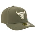 thumbnail image 3 of Men's New Era Olive Chicago Bulls Tonal Florals 59FIFTY Fitted Hat, 3 of 5