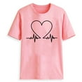 thumbnail image 4 of Odeerbi Summer Graphic T-Shirts for Women 2025 Casual Elegant Tops Work Tops Girls Short Sleeve Blouse Print Shirt Pink, 4 of 6
