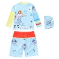 thumbnail image 3 of MuXiKeJi Clothes Boys Swimsuits Cute Print Beach Swimwear Boys Swim Shirt and Shorts Set Swim Lessons Bathing Suit for Boys, 3 of 7