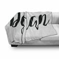 thumbnail image 3 of Dylan Soft Flannel Fleece Throw Blanket, Monochrome Arrangement of Letters Font Design Hand Drawn Typography, Cozy Plush for Indoor and Outdoor Use, 50" x 60", Black and White, by Ambesonne, 3 of 6