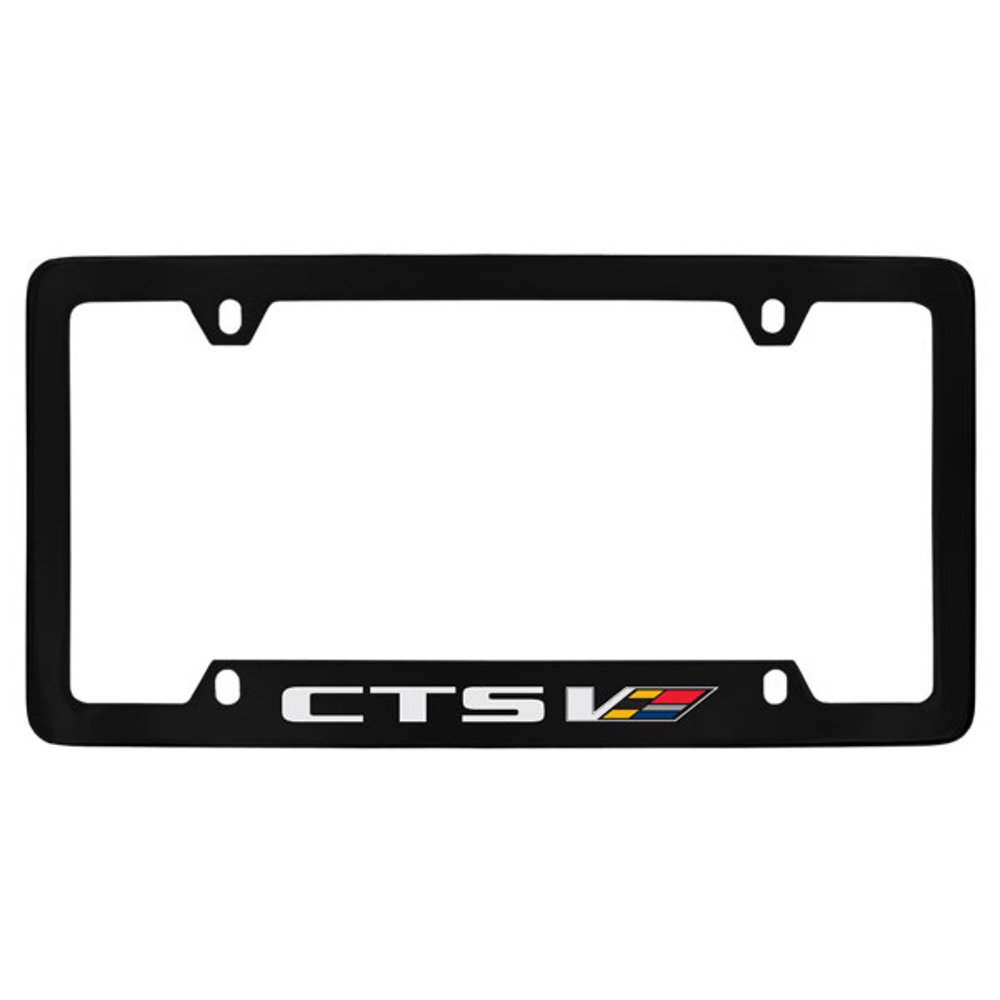 Cadillac CTSV Black Coated Metal Bottom Engraved License Plate Frame