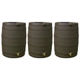 thumbnail image 1 of Good Ideas Baril de Pluie en Plastique Capacité 40 Gal, Oak (3 Pack, 1 of 4