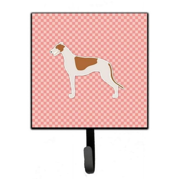 Carolines Treasures BB3605SH4 Greyhound Checkerboard Pink Leash or Key Holder