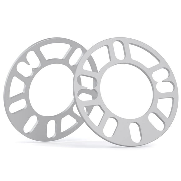 dynofit Entretoises de Roue Universelles 5mm pour Plusieurs Boulons Motif 98-120, Lot de 2 Cales en Aluminium Fines Entretoises Centrifuges pour Roues 4 Crampons et 5 Crampons/rims Compatible avec Dodge Ford Je/ep Nissan Honda