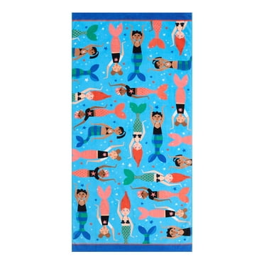 Mainstays Beach Collection Mermaid Cotton-Blend Beach Towel