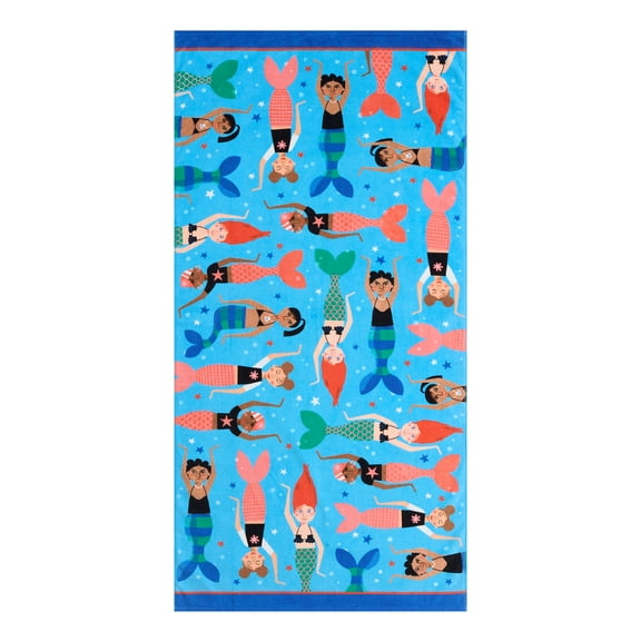 Mainstays Beach Collection Mermaid Cotton-Blend Beach Towel