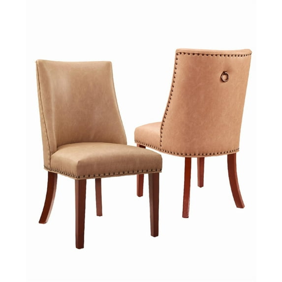 Powell Adler Upholstered Dining Chairs - Espresso with Gray - Set of 2