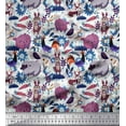 thumbnail image 1 of Soimoi Polyester Crepe Fabric Floral,Bird & Animal Cartoon Print Fabric by The Yard 52 Inch Wide, 1 of 1