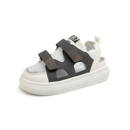 

UKAP Kids Skate Shoe Mesh Summer Sandal Magic Tape Sport Sandals Comfort Casual Shoes Unisex Cutout Fashion Black 10C