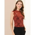 thumbnail image 2 of INSPIRE CHIC Blouse Sans Manches en Dentelle à Volants Semi-Transparente pour Femme, 2 of 6