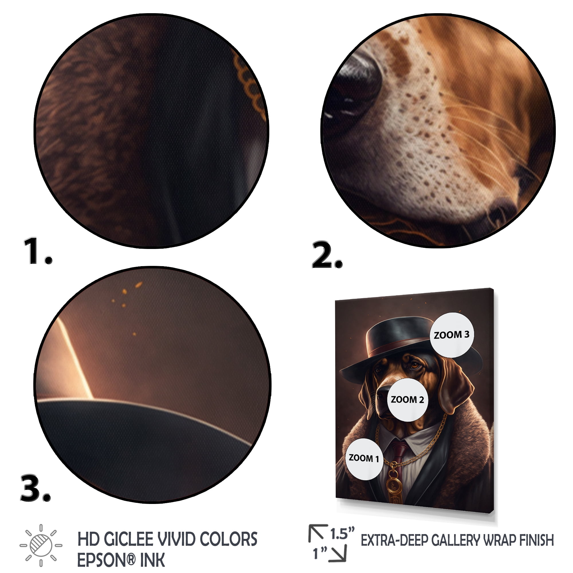 Designart Mafia Dog II Canvas Wall Art