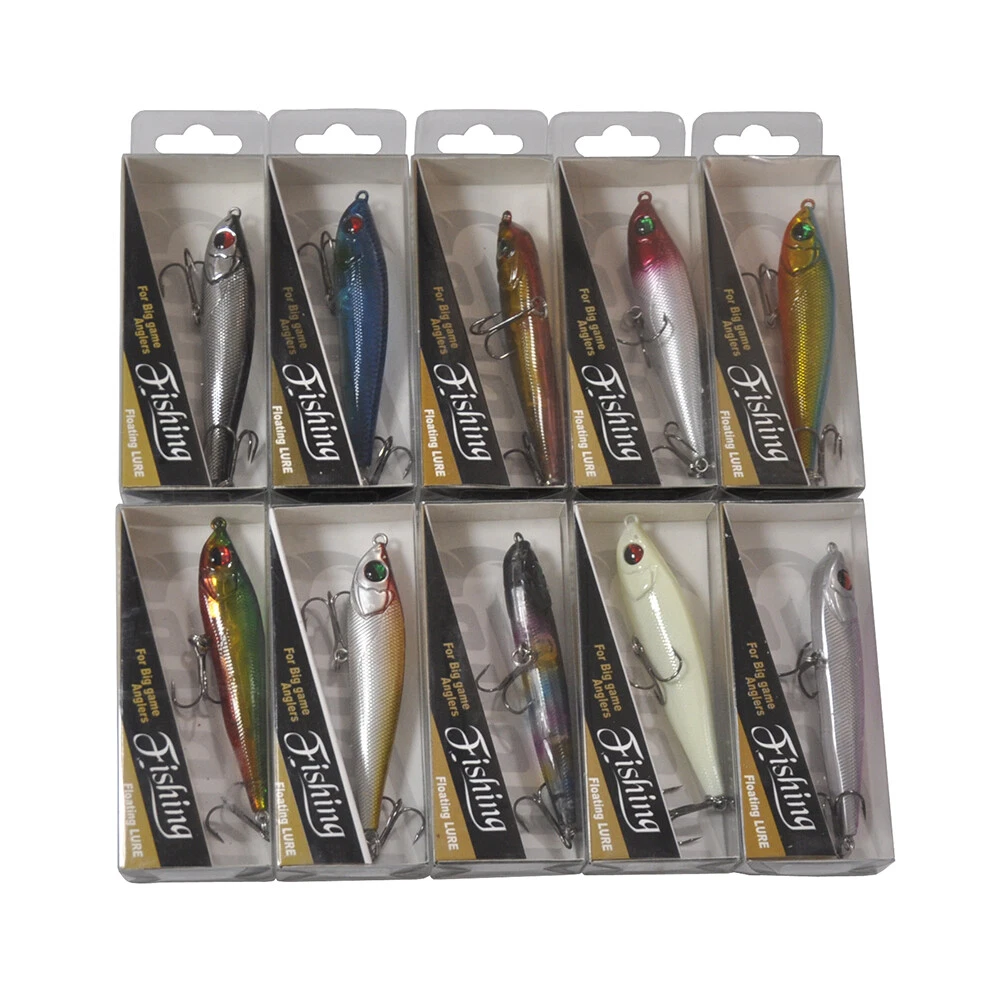 70pcs Mixed Fishing Lures Crankbait Popper Shad VIB Minnow Bass Frog Crank Bait