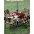 thumbnail image 3 of Outdoor Tablecloth with Umbrella Hole and Zipper, Red Plaid Christmas Square Table Cloth 54x54 Inch Waterproof Tablecloth, Snowman Xmas Truck Balls Tree Picnic Table Cover for Patio Camping, 3 of 7