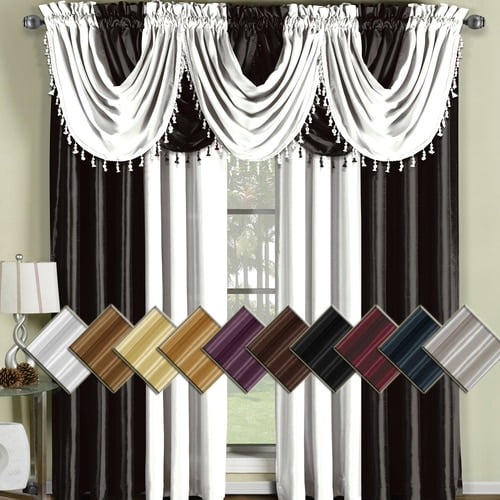 Soho Faux Curtain Panels with Matching Waterfall Valances