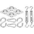 thumbnail image 4 of Sun Shade Sail Hardware Kit Heavy Duty Stainless Steel Anti Rust Sunshades Canopy Installation Kit for Outdoor Patio Garden Rectangle Square Triangle Sun Shade Sail 42pcs Set, 4 of 5