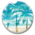thumbnail image 1 of Absorbent Stoneware Car Coaster, Beachscape Palms, Set of 2, 1 of 1