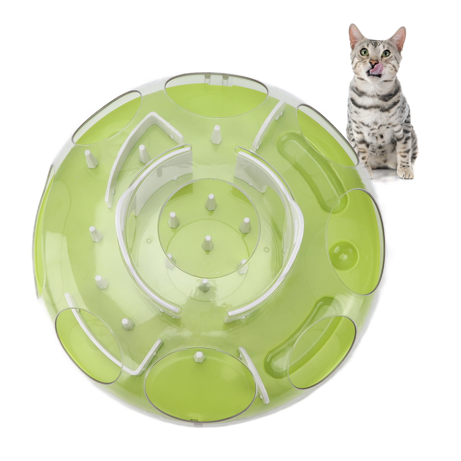 BIMZUC Pet Maze Slow Food Toy Interactive Puzzle Feeder for Cats and Dogs, Detachable Plastic Treat Dispenser Bowl for Digestion, Blue (11.8 inches / 30 cm)