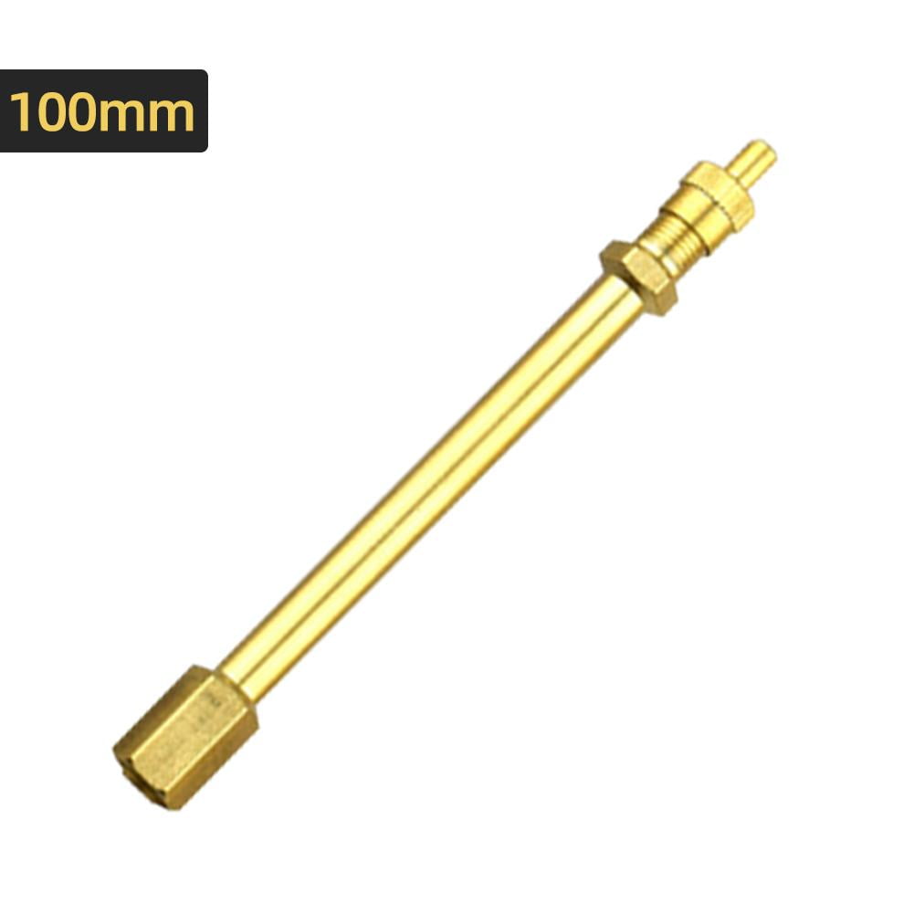 Brass Auto Valve Stem Extender 140mm Tyre Valve Extension Rod Inflation Stright Bore Universal Extenders for Motorcycle Bike Car Truck Mower and Scooter Tire Valve Extension Adaptor 