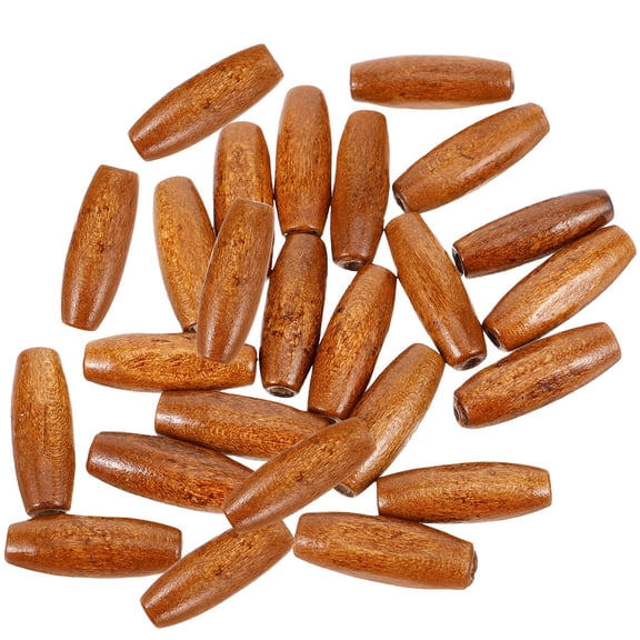 Luxshiny 100 Pieces Large Hole Oval Maple Wood Beads Natural Wooden Spacer Beads for Crafts Bags Curtains