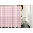 thumbnail image 2 of JOOCAR Pink Gingham Polyester Shower Curtain Checkered Geometric Plaid Water-Repellent 72x72 inch, 2 of 7