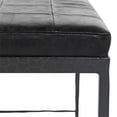 thumbnail image 3 of Pemberly Row Transitional 28" Top Grain Leather Ottoman Bench in Black, 3 of 7