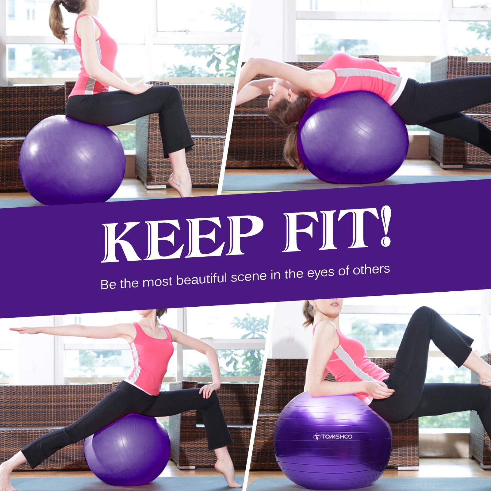 Yoga Ball Explosion Proof Fitness Balance Ball With Air Pump For Pilates Yoga