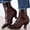 Brown, variant on Bmisegm Toe Heel Ankle LaceUp Pointed Boots High Vintage Stretch CrossTied Shoes Gothic Women's Boots Black 8.5