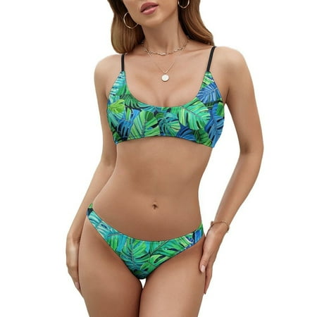 Women s Halter Neck Bikini Set with Adjustable Straps  High Waist Cut-Out Design & Thong Bottom - Sexy Two-Piece Swimsuit for Comfortable Beachwear