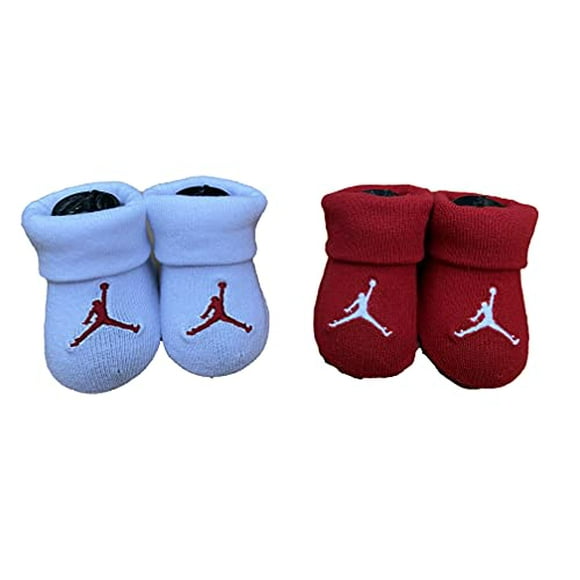 Infant Jumpman Booties 2 Piece Set Red NJ0096-001 White, 0-6 Months