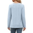 thumbnail image 7 of fatyb Long Sleeve Eyelet Tops for Women Crew Neck Solid Color Casual Shirts Fashion Womens Loose Blouses, 7 of 7