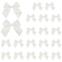 Uxcell Mini Bows Satin Ribbon Bows with Double-Sided Tape 3 Inch Fit for Wedding Party Decor (20 Pack, White)