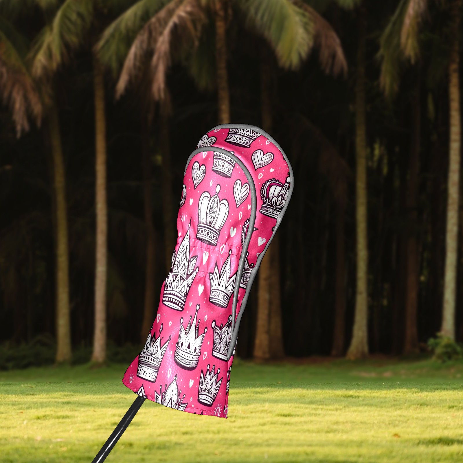 Golf Club Covers, RedCrownHearts Premium PU Leather Driver Hybrid Putter Head Covers with Velvet Lining, Waterproof Golf Gifts for Men Women
